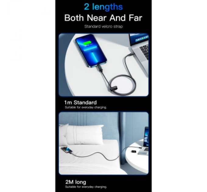 Essager Дата кабель USB-C to Lightning 1.0m 29W LED black Essager (EXCTL-XY01-P)