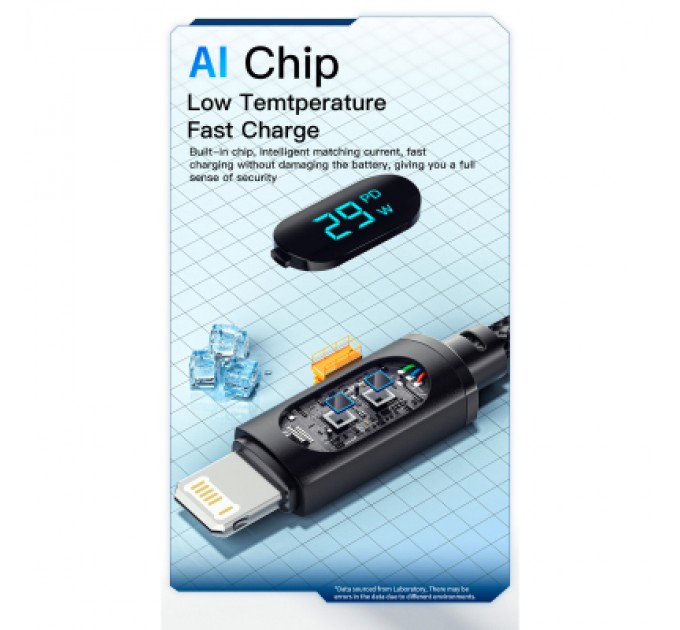 Essager Дата кабель USB-C to Lightning 1.0m 29W LED black Essager (EXCTL-XY01-P)