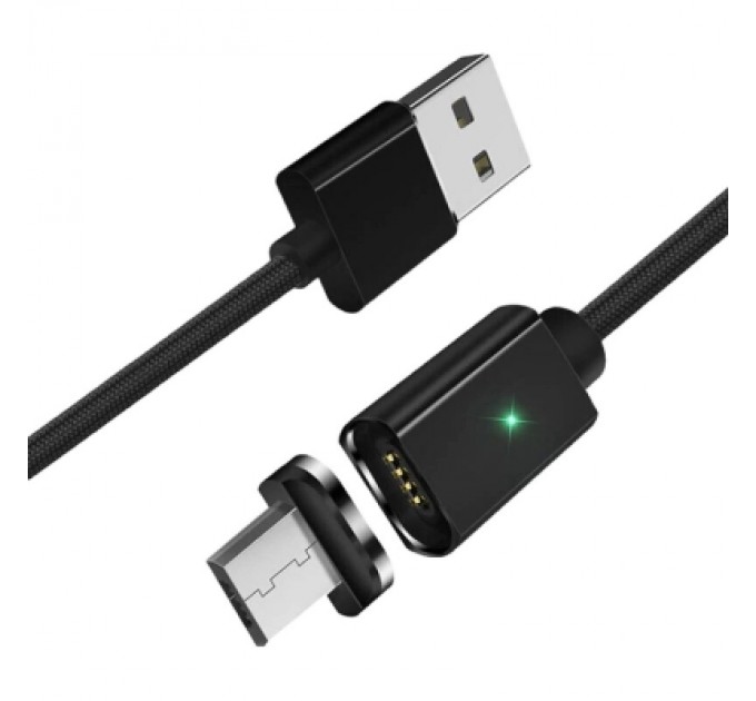 Essager Дата кабель USB 2.0 AM to Micro 5P 1.0m Magnetic black Essager (EXCCXM-ML01)