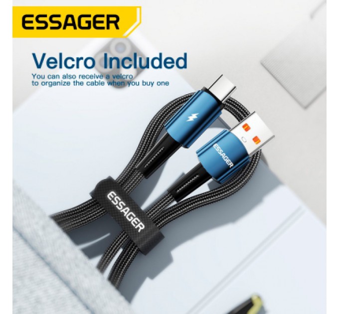 Essager Дата кабель USB 2.0 AM to USB-C 2.0m 120W black Essager (EXC120-CGA01-P)