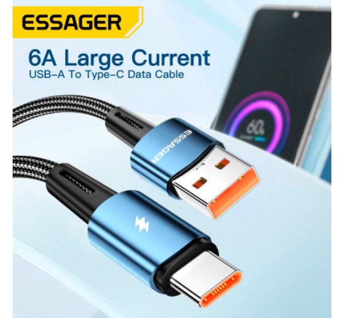 Essager Дата кабель USB 2.0 AM to USB-C 2.0m 120W black Essager (EXC120-CGA01-P)