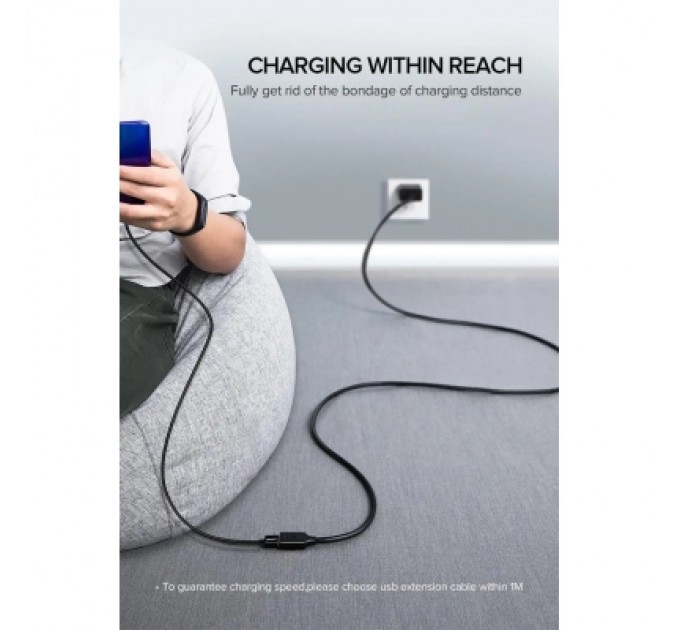 Ugreen Дата кабель USB 3.0 AM/AF 1.0m US129 black Ugreen (10368)