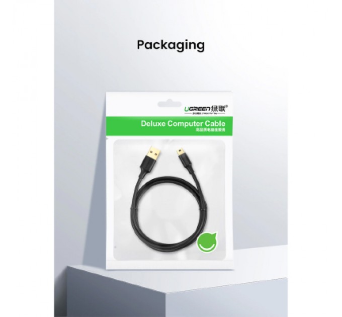 Ugreen Дата кабель USB 2.0 AM to Mini 5P 1.5m US132 black Ugreen (10385)