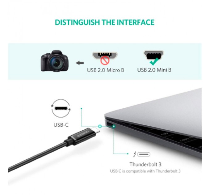 Ugreen Дата кабель USB-C 2.0 AM to Mini 5P 1.0m US242 black Ugreen (50445)