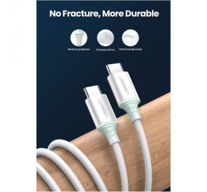 Ugreen Дата кабель USB-C to USB-C 0.5m 3A 60W US264 white Ugreen (60517)