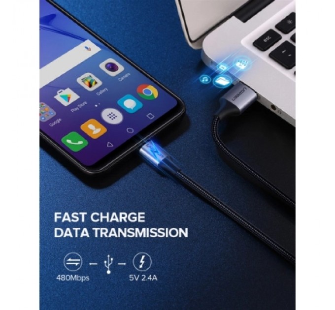 Ugreen Дата кабель USB 2.0 AM to USB-C 0.5m 3A US288 black Ugreen (60125)