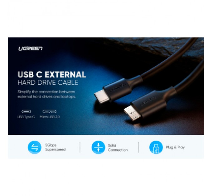 Ugreen Дата кабель USB-C 3.1 to Micro USB 3.0 1.0m 3A US312 black Ugreen (20103)
