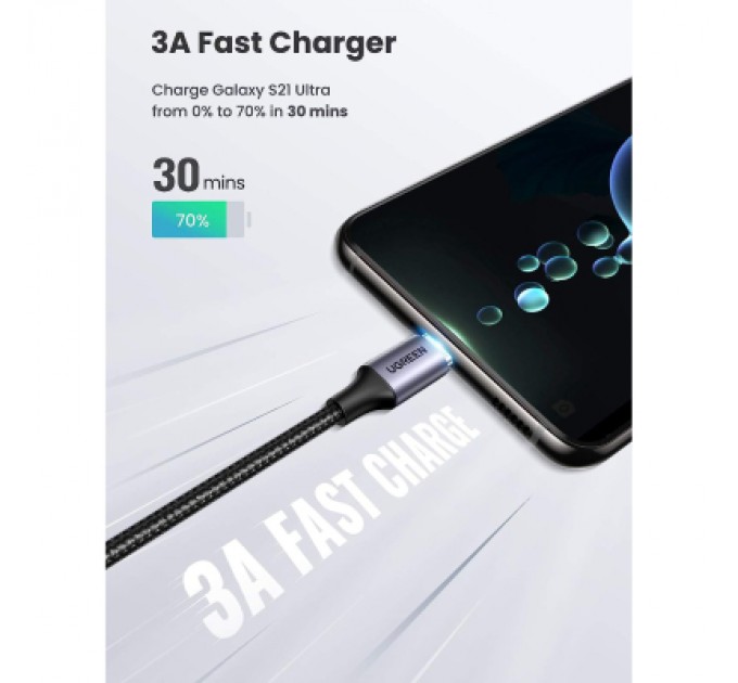 Ugreen Дата кабель USB-C 3.1 to Micro USB 3.0 1.0m 3A US312 black Ugreen (20103)