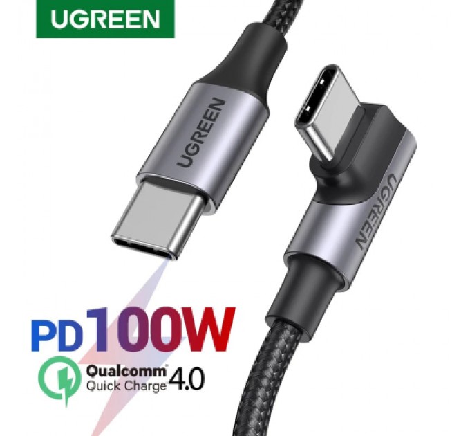 Ugreen Дата кабель USB-C 2.0 to USB-C 1.0m 90° corner US334 black Ugreen (70643)