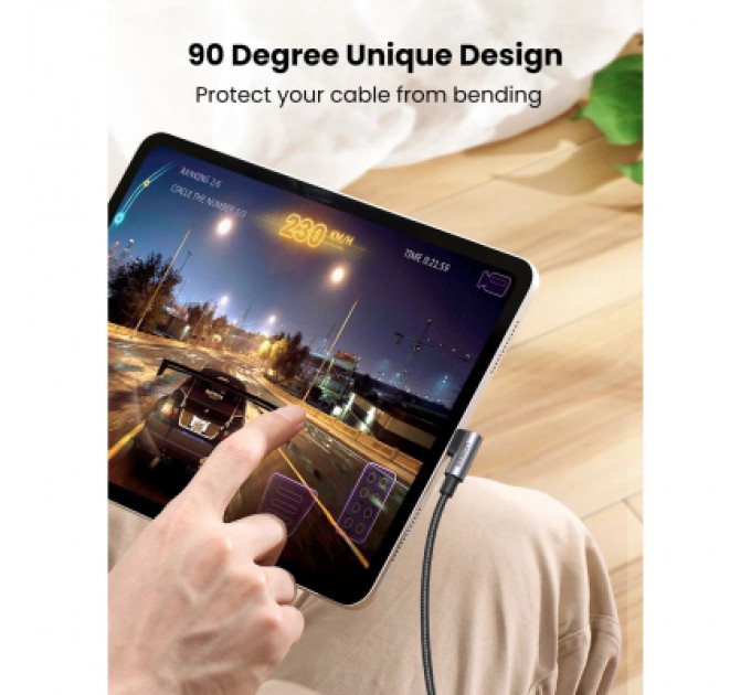 Ugreen Дата кабель USB-C 2.0 to USB-C 1.0m 90° corner US334 black Ugreen (70643)