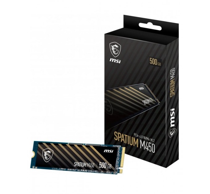 MSI Накопичувач SSD  500GB MSI Spatium M450 M.2 2280 PCIe 4.0 x4 NVMe 3D NAND TLC (S78-440K220-P83)