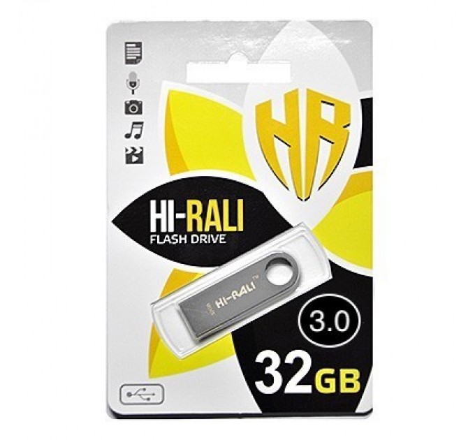 Hi-Rali Флеш-накопичувач USB3.0 32GB Hi-Rali Shuttle Series Silver (HI-32GB3SHSL)