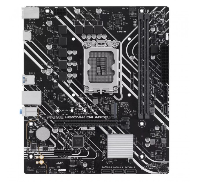 ASUS Материнська плата Asus Prime H610M-K D4 ARGB Socket 1700