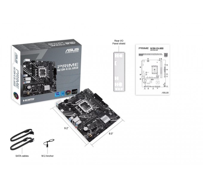 ASUS Материнська плата Asus Prime H610M-K D4 ARGB Socket 1700