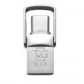 T&G Флеш-накопичувач USB 2.0 16GB Type-C T&G 104 Metal Series Silver (TG104TC-16G)