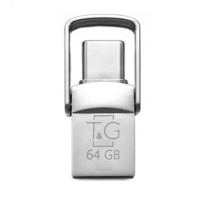 T&G Флеш-накопичувач USB 2.0 64GB Type-C T&G 104 Metal Series Silver (TG104TC-64G)