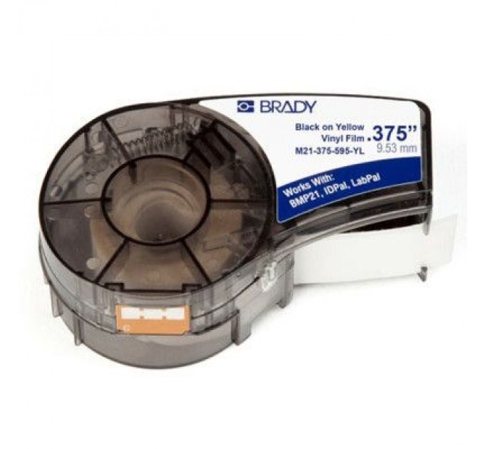 Brady Стрічка для принтера етикеток Brady M21-375-595-YL, vinyl, 9.53mm/6.4m. Black on Yellow (M21-375-595-YL)