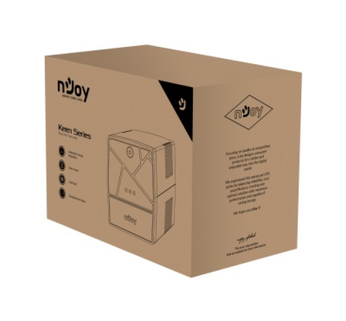 nJoy Джерело безперебійного живлення NJOY Keen 1500 (UPLI-LI150KU-CG01B) Lin.int., AVR, 4 x евро, USB, пластик
