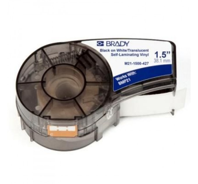 Brady Стрічка для принтера етикеток Brady Self-laminating Vinyl, 4.0 - 8.1 мм., Black on White (M21-1500-427)