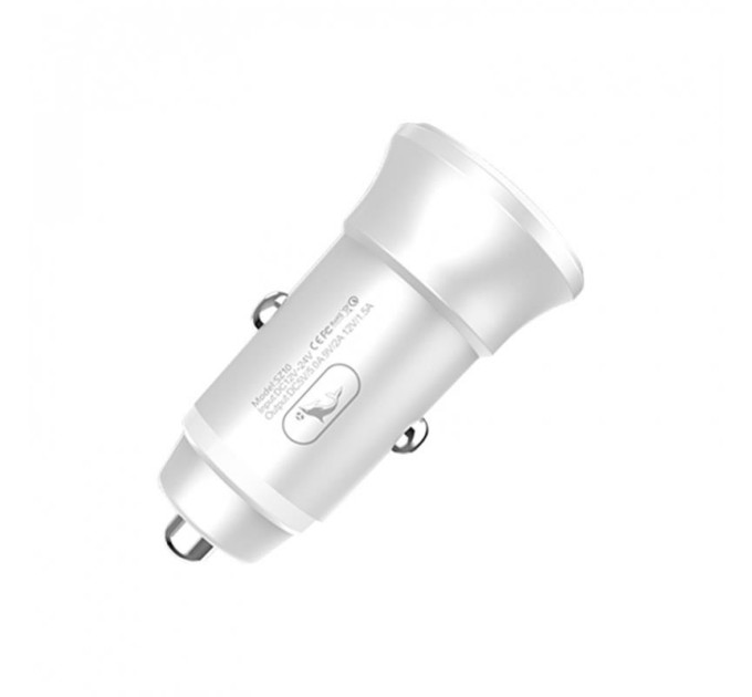 SkyDolphin Автомобильное зарядное устройство SkyDolphin SZ10 QC3.0 (1USB, 3.1A) White (SDAZP-000085)