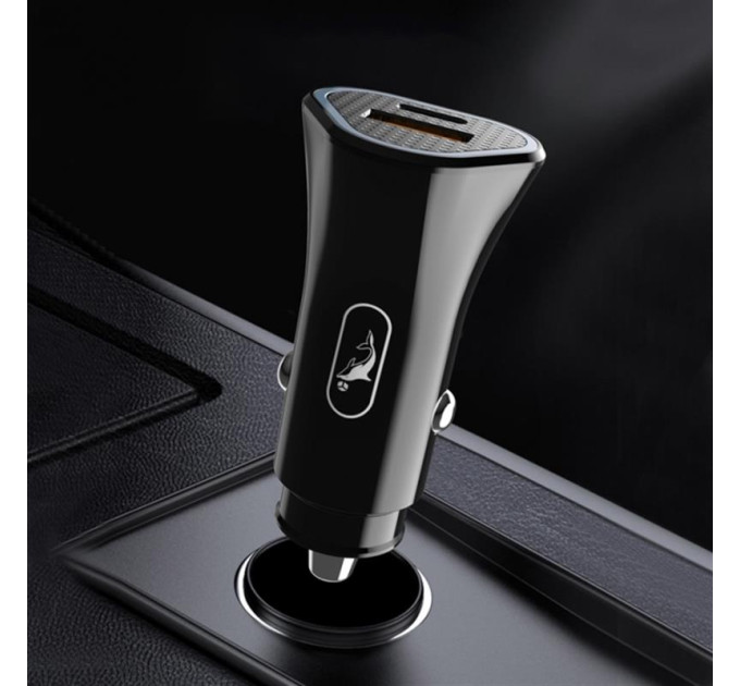 SkyDolphin Автомобільний зарядний пристрій SkyDolphin SZ16 PD+QC3.0 (2USB, 3.1A) Black (AZP-000090)
