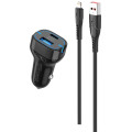 SkyDolphin Автомобильное зарядное устройство SkyDolphin SZ19L PD 20W + QC3.0 20W Black (AZP-000103) + кабель Lightning