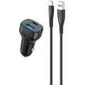 SkyDolphin Автомобильное зарядное устройство SkyDolphin SZ19T PD 20W + QC3.0 20W Black (SDAZP-000104) + кабель Type-C
