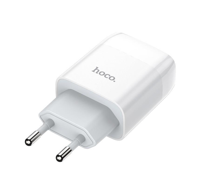 HOCO Зарядное устройство Hoco C72A Glorious (1USB, 2.1А) White (6931474713018) + кабель Type-C