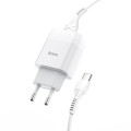 HOCO Зарядное устройство Hoco C72A Glorious (1USB, 2.1А) White (6931474713018) + кабель Type-C