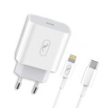 SkyDolphin Зарядний пристрій SkyDolphin SC18EL PD2.0 (1USB-С, 3A) White (MZP-000156) + кабель Lightning