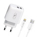SkyDolphin Зарядное устройство SkyDolphin SC22EBL (2USB, 2.1A) White (MZP-000162) + кабель Lightning