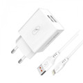 SkyDolphin Зарядное устройство SkyDolphin SC30L (2USB, 2.1A) White (MZP-000112) + кабель Lightning