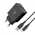 SkyDolphin Зарядное устройство SkyDolphin SC30T (2USB, 2.1A) Black (SDMZP-000171) + кабель USB Type-C