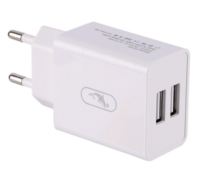 SkyDolphin Зарядное устройство SkyDolphin SC30T (2USB, 2.1A) White (SDMZP-000113) + кабель Type-C