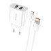 Foneng Сетевое зарядное устройство Foneng EU45 Dual USB Charger (2USBх2.4A) White (EU45-CH-TC) + кабель USB Type C
