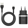 HOCO Сетевое зарядное устройство Hoco C12Q (1USB, 3А) QC3.0 Black (S23991) + кабель Type-C