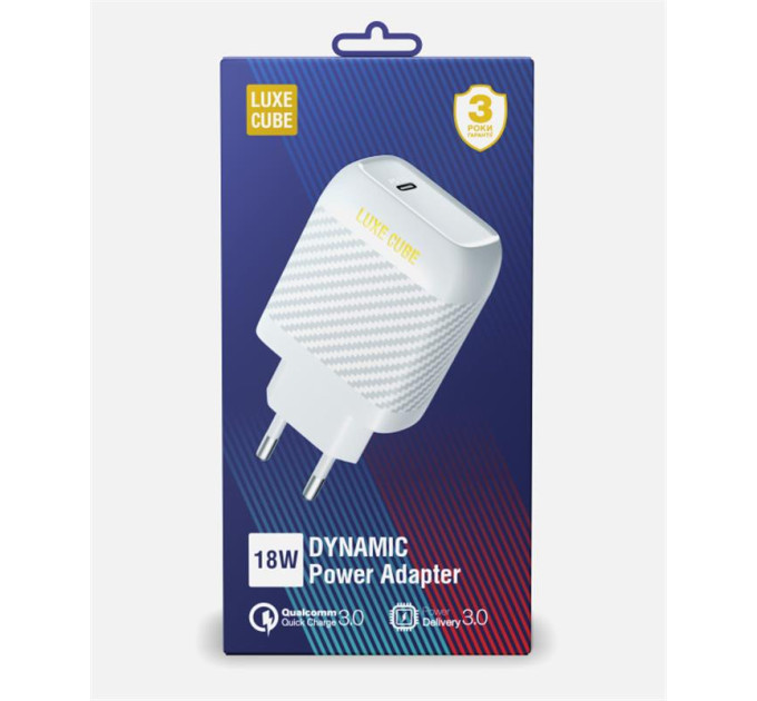 Luxe Cube Сетевое зарядное устройство Luxe Cube Dynamic 18W (1USBх3A) White (4446689880643)