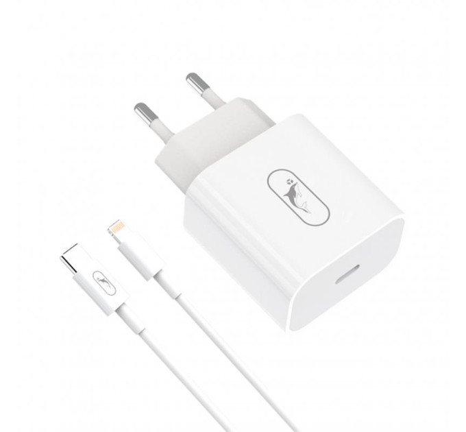 SkyDolphin Сетевое зарядное устройство SkyDolphin SC38T (USB TYPE-Cx2.4A) White (MZP-000182) + кабель Lightning