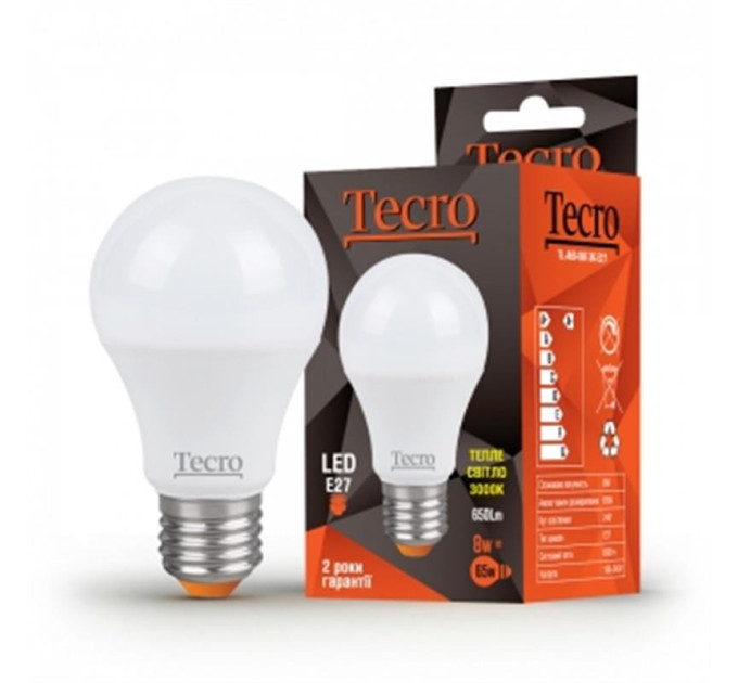 Tecro Лампа светодиодная Tecro 8W E27 3000K (TL-A60-8W-3K-E27)