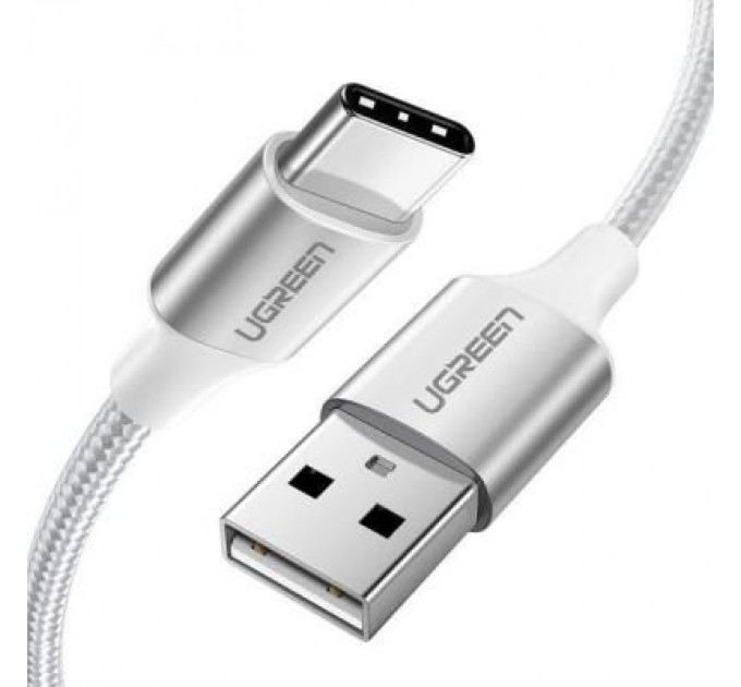 Ugreen Дата кабель USB 2.0 AM to Type-C 1.0m US288 Aluminum Braid White Ugreen (60131)