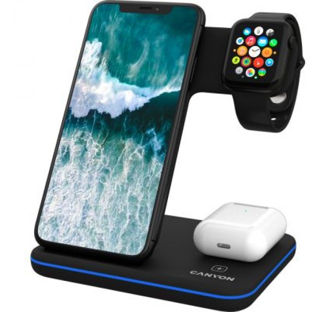 Canyon Зарядний пристрій Canyon 3in1 Wireless charger (CNS-WCS303B)