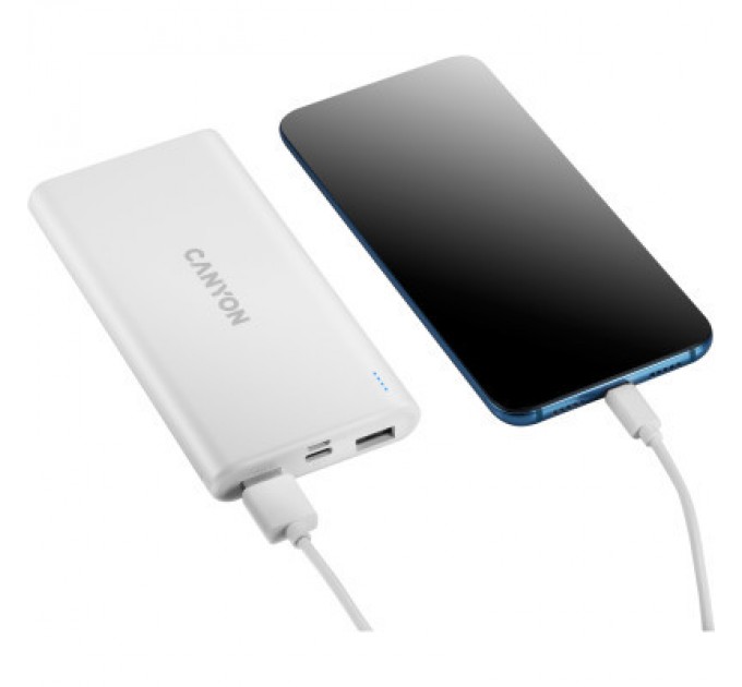 Canyon Батарея універсальна Canyon PB-106 10000mAh Input 5V/2A, Output 5V/2.1A(Max) (CNE-CPB1006W)