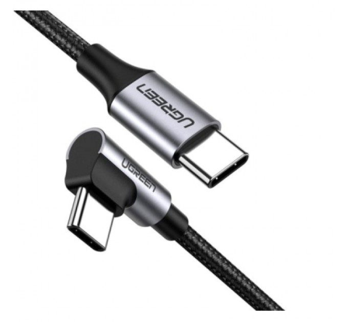 Ugreen Дата кабель USB-C to USB-C 1.0m US255 Angled 3A (Gray\Black) Ugreen (50123)