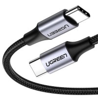 Дата кабель USB-C to USB-C 1.0m US261 3A Alum. Braid Gray\Black Ugreen (50150)