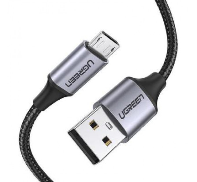 Ugreen Дата кабель USB 2.0 AM to Micro 5P 1.0m US290 Aluminum Braid Black Ugreen (60146)