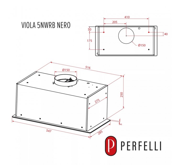 Perfelli Витяжка Perfelli Viola 5NWRB Nero