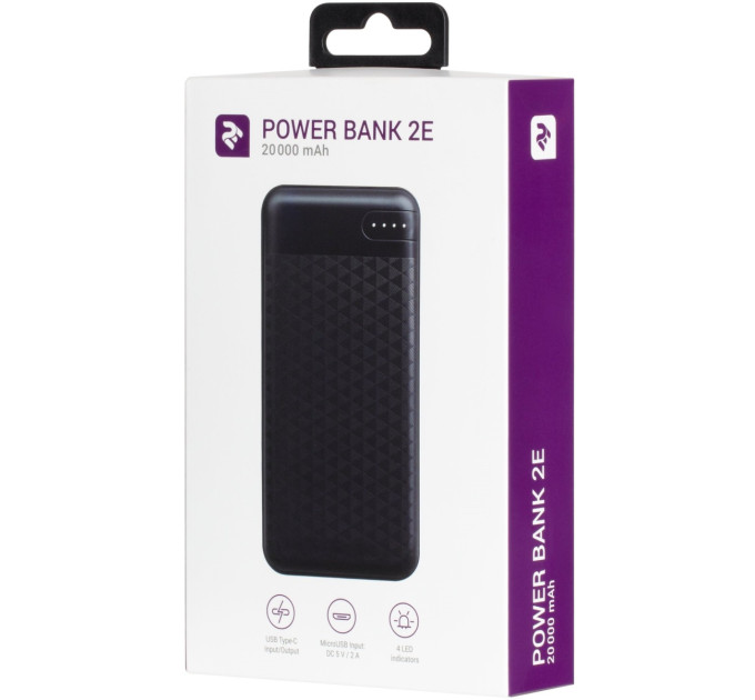 2E Универсальная мобильная батарея 2E 20000mAh Black (2E-PB2004-BLACK)