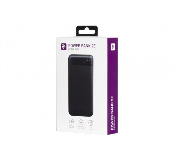 2E Универсальная мобильная батарея 2E PD+QC 3.0 20000mAh Black (2E-PB2004PD-BLACK)