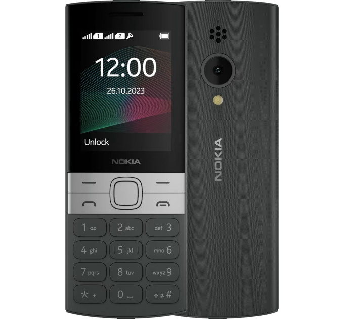Nokia Мобильный телефон Nokia 150 2023 Dual Sim Black; 2.4" (320x240) TFT / клавиатурный моноблок / ОЗУ 4 МБ / 4 МБ встроенной + microSD до 32 ГБ / камера 0.3 Мп / 2G (GSM) / 130.95x50.6x15.15 мм, 106.3 г / 1450 мАч / черный
