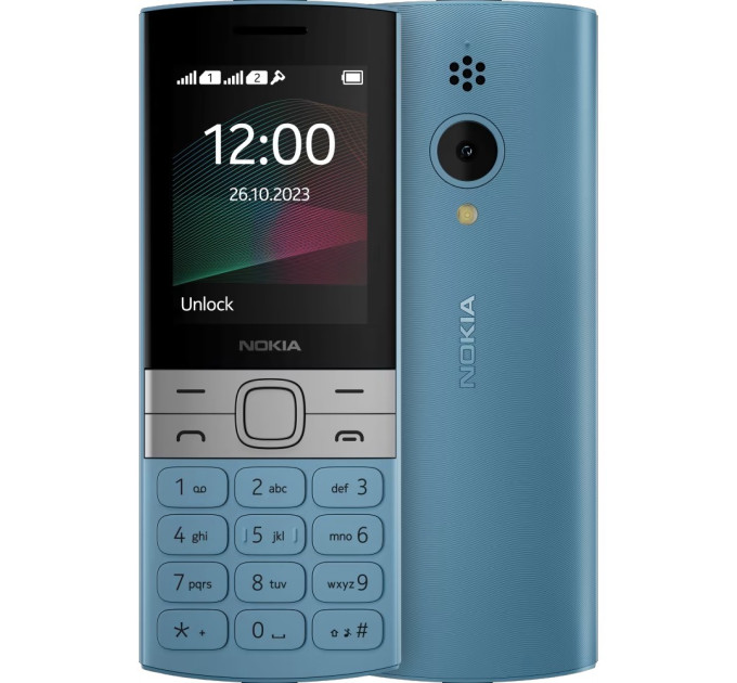 Nokia Мобильный телефон Nokia 150 2023 Dual Sim Blue; 2.4" (320x240) TFT / клавиатурный моноблок / ОЗУ 4 МБ / 4 МБ встроенной + microSD до 32 ГБ / камера 0.3 Мп / 2G (GSM) / 130.95x50.6x15.15 мм, 106.3 г / 1450 мАч / синий